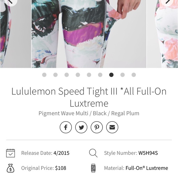 Lululemon Speed Tight III *All Full-On Luxtreme - Picture 8 of 9